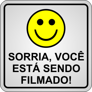 PLACA POLIET 15X20 SORRIA VOCE ESTA SENDO FILMADO